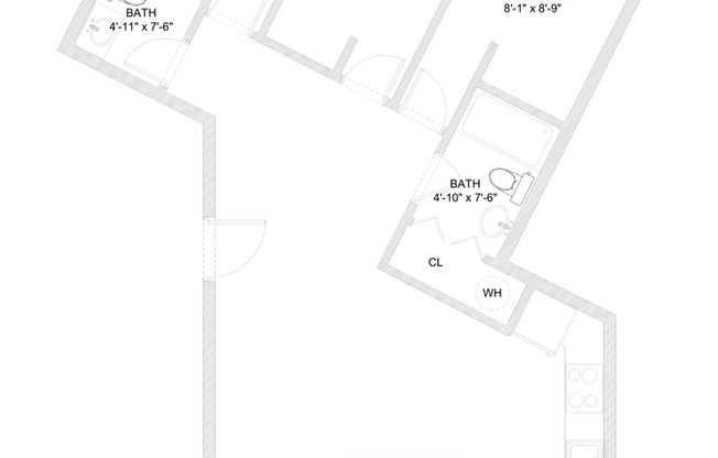 3 beds, 2 baths, 827 sqft, $895, Unit 102 BTB  - A