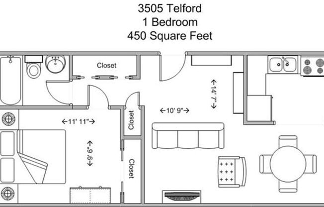 1 bed, 1 bath, $990, Unit 3505 4