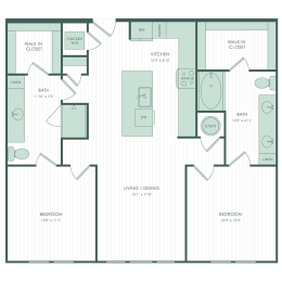 2 beds, 2 baths, 1,134 sqft, $1,899