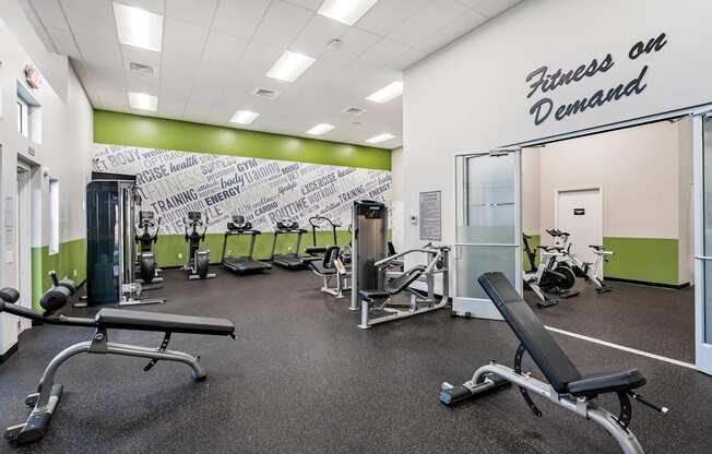 Fitness center at Grand Pavilion Apartments in Tampa, FL