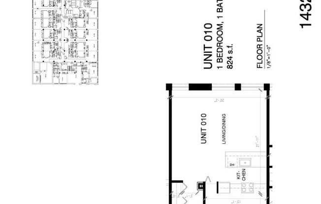 1 bed, 1 bath, 823 sqft, $1,795, Unit 1432-010
