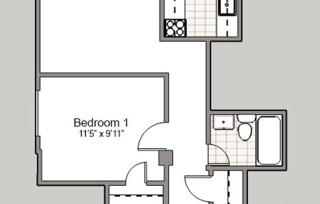 1 bed, 1 bath, 550 sqft, $1,600, Unit 506