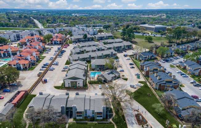 Aerial View of Cobble Hill Apartments in Fort Worth, Texas