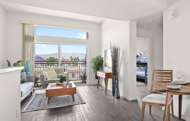 a living room in Summit on Woodman apartments