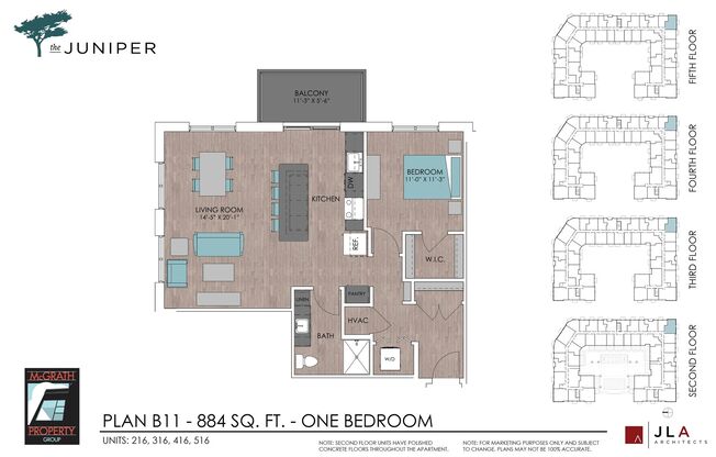 1 bed, 1 bath, 884 sqft, $1,865, Unit 216