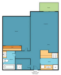  Floor Plan One Bedroom One Bathroom