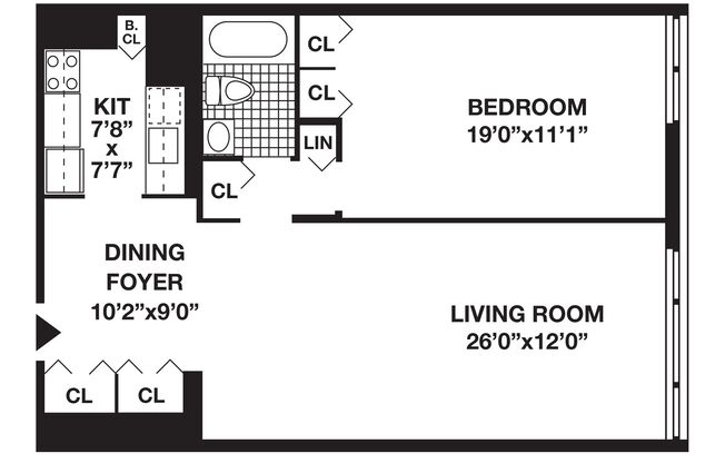 1 bed, 1 bath, 873 sqft, $4,457, Unit 5D