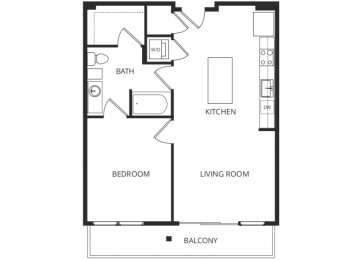1 bed, 1 bath, 711 sqft, $1,490