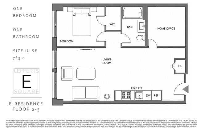 1 bed, 1 bath, $3,258, Unit 3E