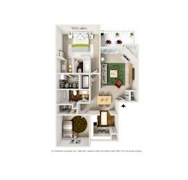 2 beds, 2 baths, 1,040 sqft, $1,645