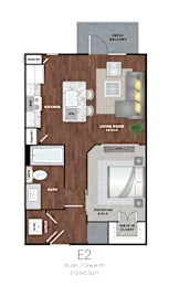 1 bed, 1 bath, 645 sqft, $1,355