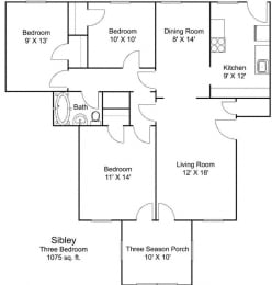 3 beds, 1 bath, 1,200 sqft, $1,695