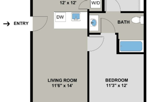 1 bed, 1 bath, 675 sqft, $1,654, Unit J4