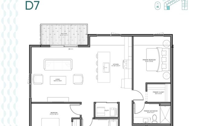 2 beds, 2 baths, 1,198 sqft, $2,100, Unit 228S