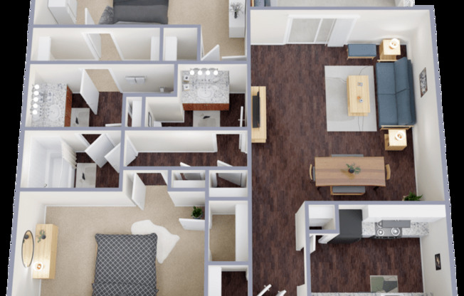 2 beds, 1.5 baths, 1,060 sqft, $1,300