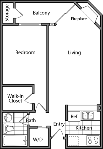 1 bed, 1 bath, 530 sqft, $2,180