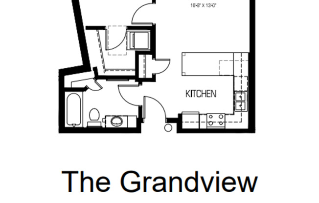 1 bed, 1 bath, 612 sqft, $1,485, Unit 223 - Grandview