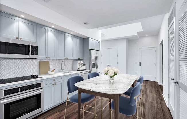 Kitchen with cabinets at The Glover House, Washington, Washington