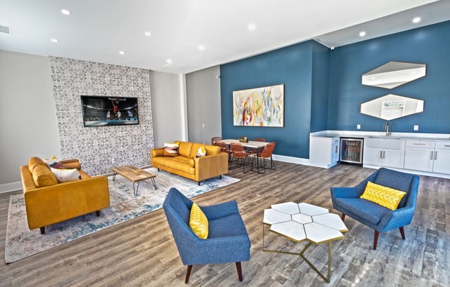 Clubhouse Lounge Seating with televison