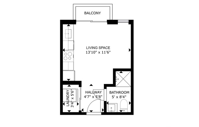 Studio, 1 bath, 260 sqft, $1,308, Unit L02