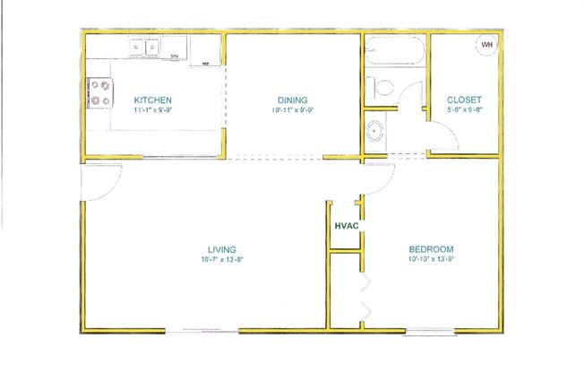 1 bed, 1 bath, 679 sqft, $950, Unit 805-W High Meadow Ln