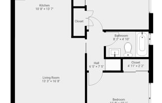 2 beds, 1 bath, 764 sqft, $2,100, Unit 33-D