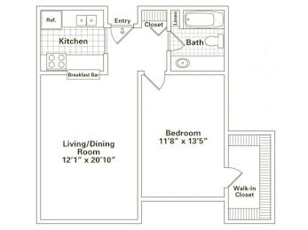 1 bed, 1 bath, 755 sqft, $1,954