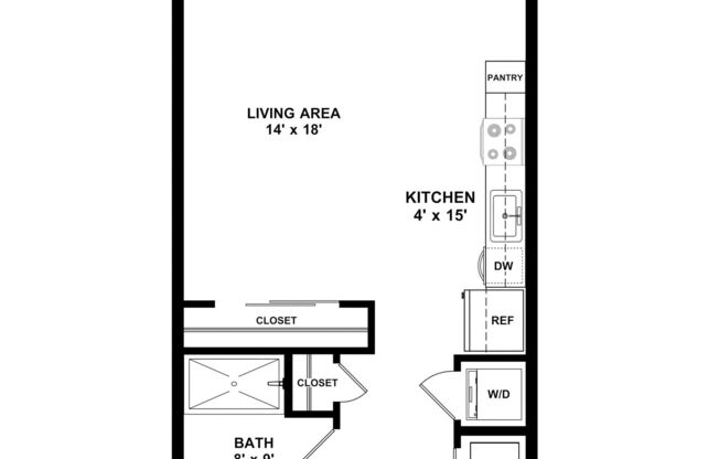 Studio, 1 bath, 499 sqft, $1,615