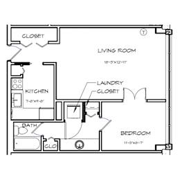 1 bed, 1 bath, 609 sqft, $2,145