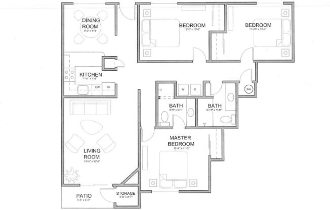 3 beds, 2 baths, 1,210 sqft, $1,945