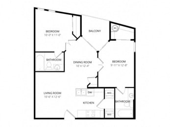 2 beds, 2 baths, 792 sqft, $1,310