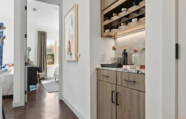 In Unit Dry Bar and Wine Storage