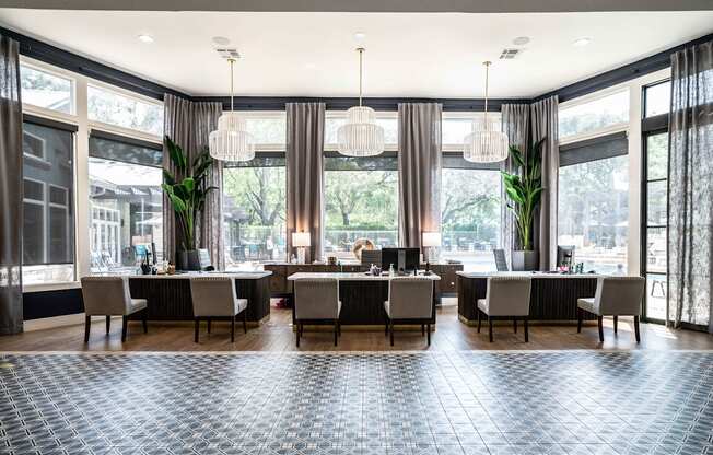business center in luxury austin apartment