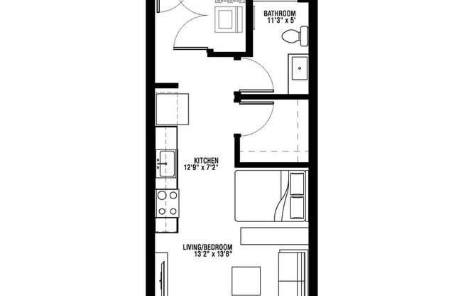 Studio, 1 bath, 459 sqft, $1,350, Unit 606