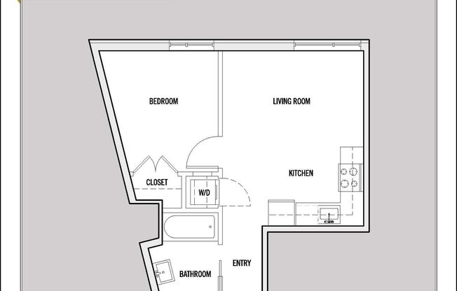 1 bed, 1 bath, 460 sqft, $1,350, Unit 261-403