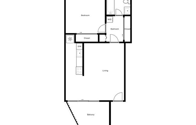 1 bed, 1 bath, 650 sqft, $1,370, Unit 201