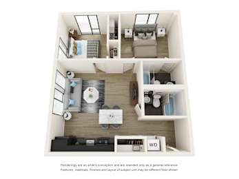 2 beds, 2 baths, 726 sqft, $2,250