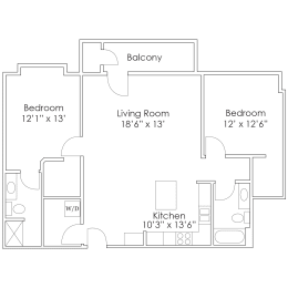 2 beds, 2 baths, 1,200 sqft, $1,446