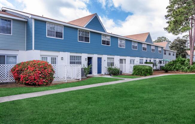a large lawn in front of a house