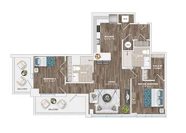 2 beds, 2 baths, 1,053 sqft, $3,059