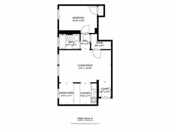 1 bed, 1 bath, 475 sqft, $1,100