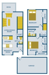 2 beds, 1.5 baths, 1,015 sqft, $1,355