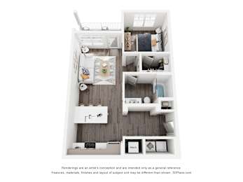 1 bed, 1 bath, 678 sqft, $1,420