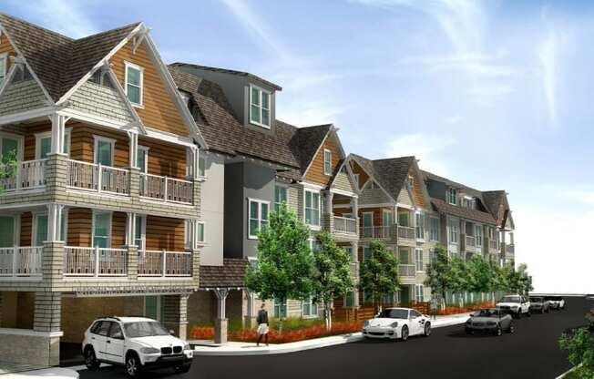 Exterior of Apartment Building with Wood Paneling and Parking at Bayswater Apartments, Burlingame