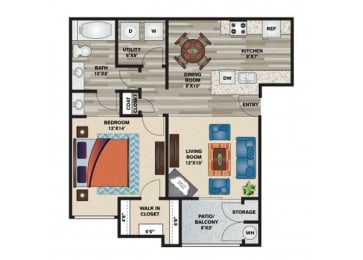 1 bed, 1 bath, 776 sqft, $1,379