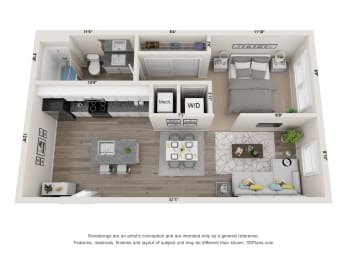 1 bed, 1 bath, 545 sqft, $1,205