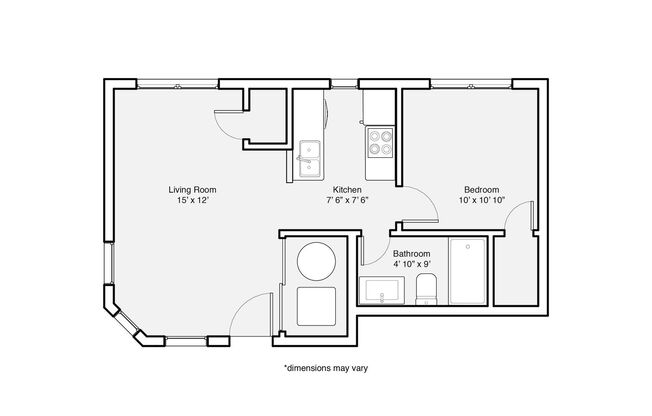 1 bed, 1 bath, 550 sqft, $1,080