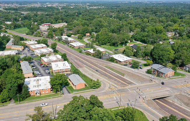 Ariel View of Emerald Crossing Apartments