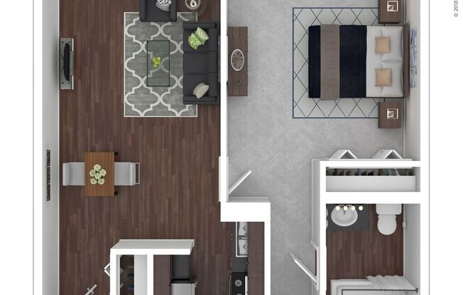 1 bed, 1 bath, 610 sqft, $2,496