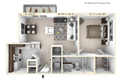 1 bed, 1 bath, 670 sqft, $1,530